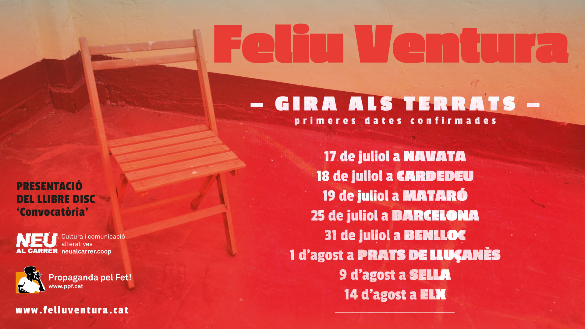 La “Gira als Terrats” de Feliu Ventura ja té les primeres dates confirmades per aquest estiu